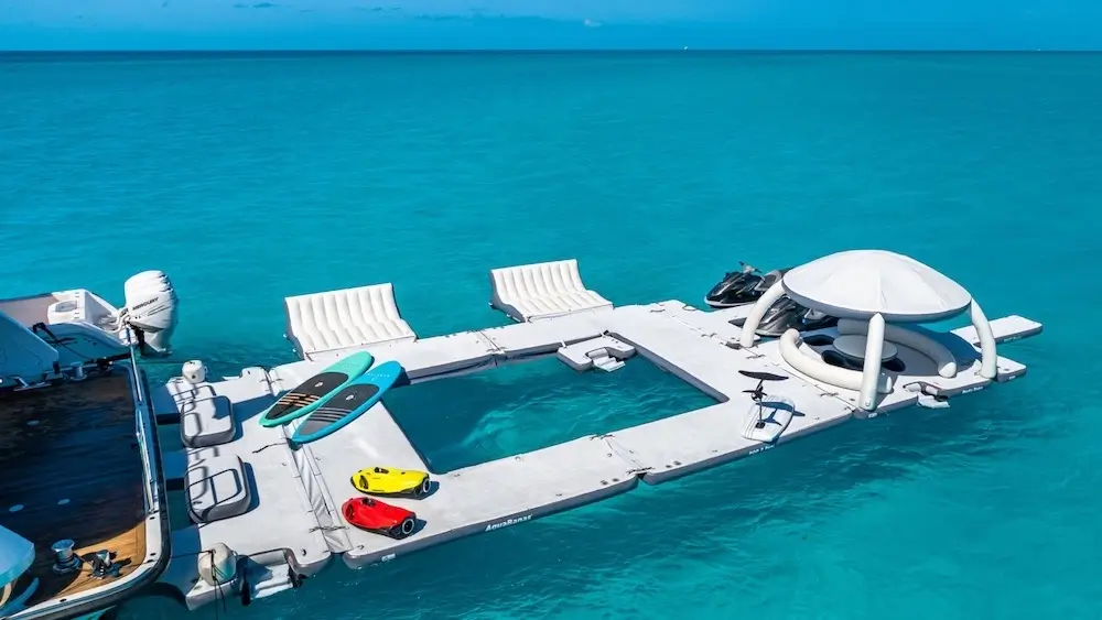 Charter guests using motorised water toys off the swim platform